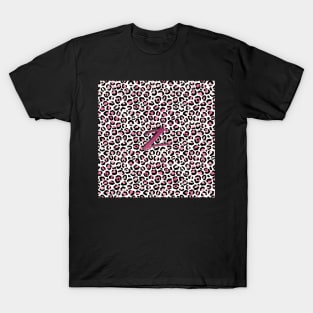 Letter Z Monogram & Pink Leopard Print T-Shirt